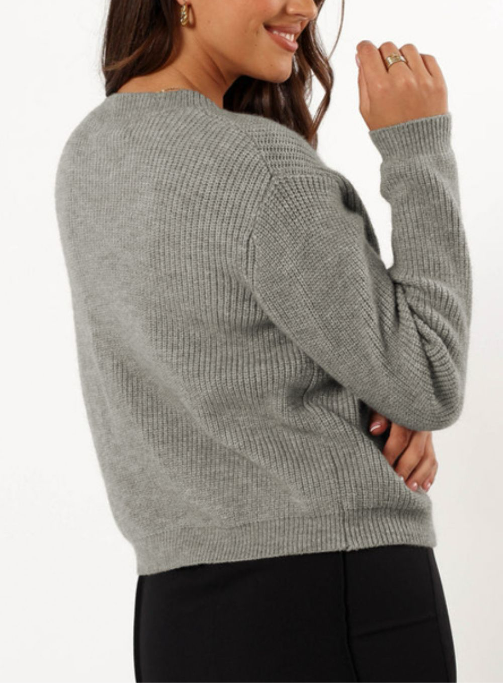 Bow Round Neck Long Sleeve Cardigan