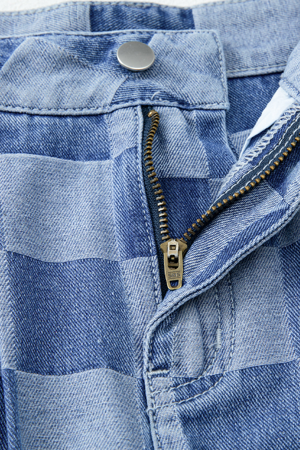 Checkered Denim Jeans