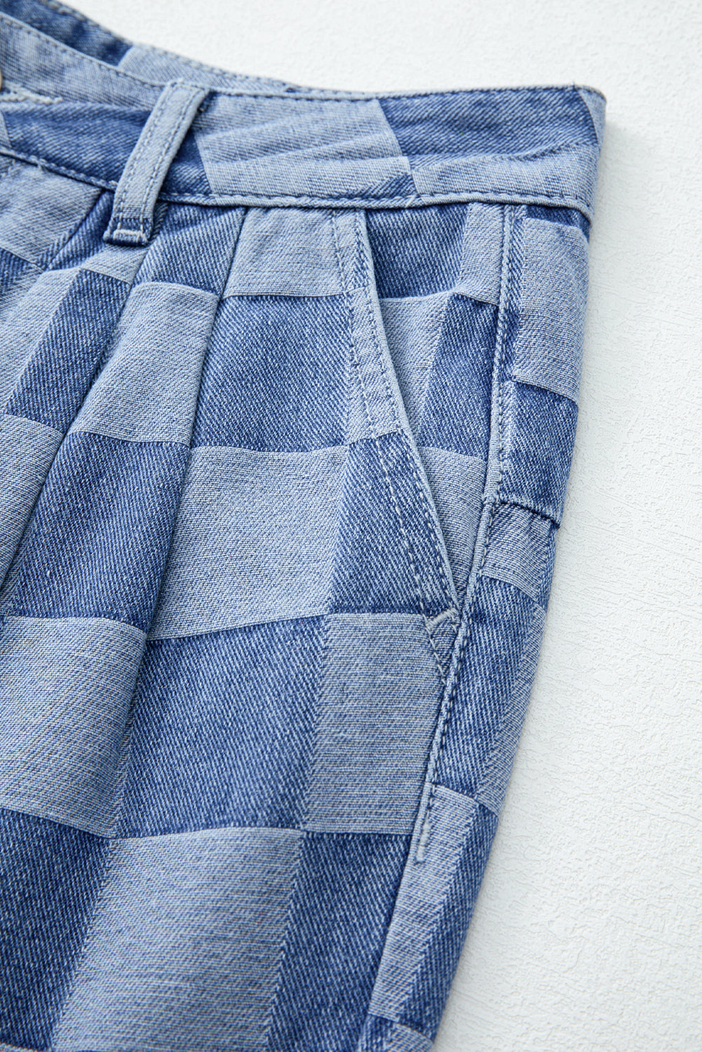 Checkered Denim Jeans