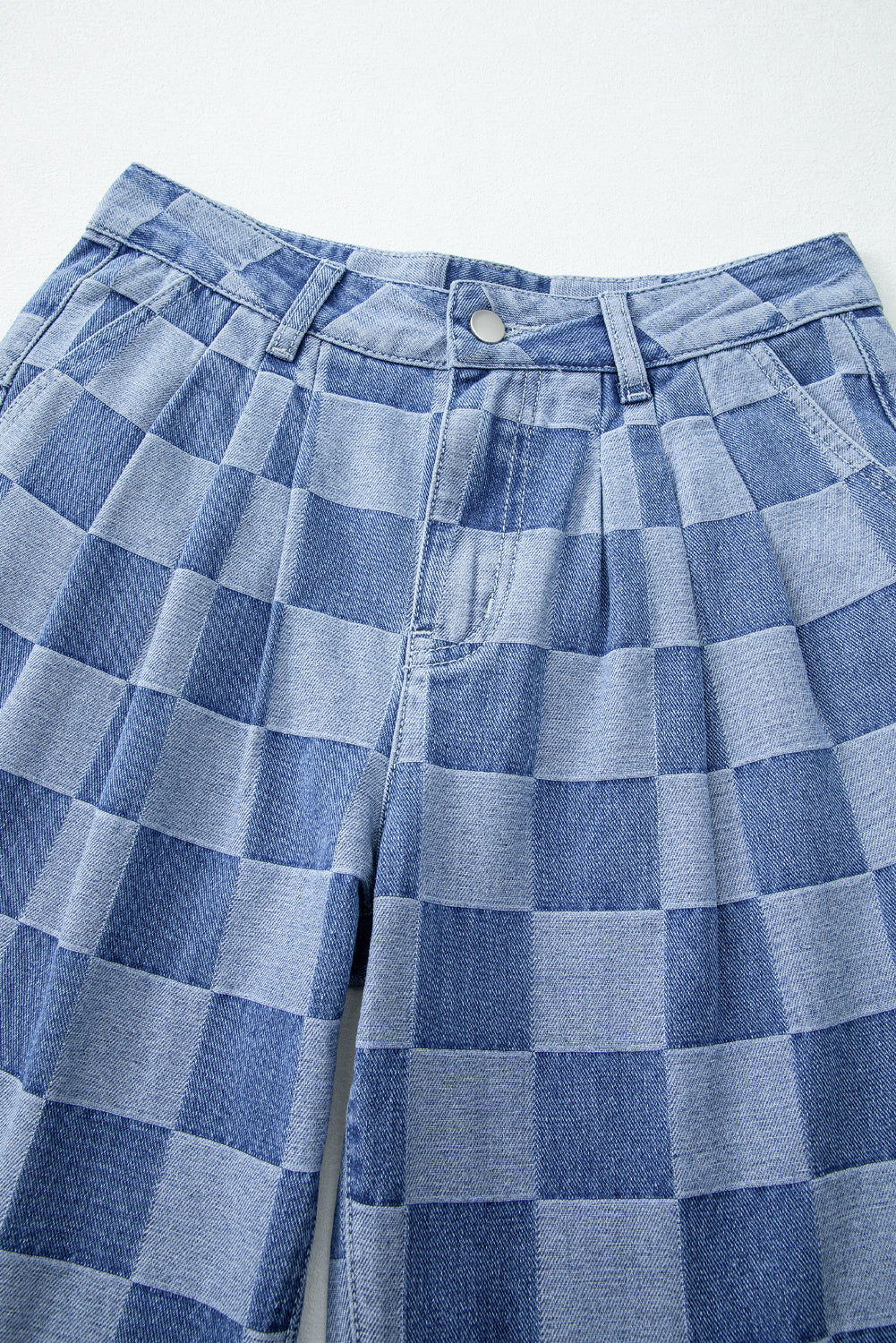 Checkered Denim Jeans